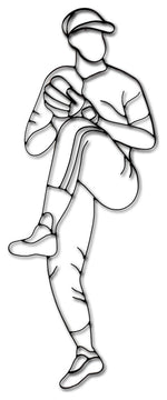 Baseball Pitcher Metal Wall Decor and Sculpture