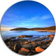 Cala Violina Bay Beach Sunset, Seashore Photo Round Wall Art, 11"