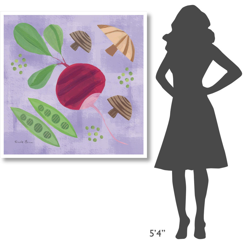 "Veggie Time III" Digital Paper Print by Farida Zaman, 42"x42"