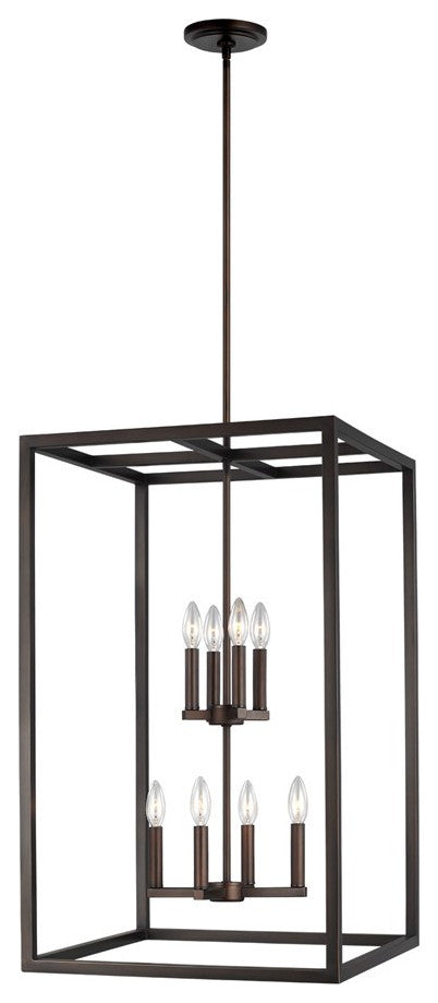 Moffet Street Large 8-Light Hall/Foyer, Burnt Sienna