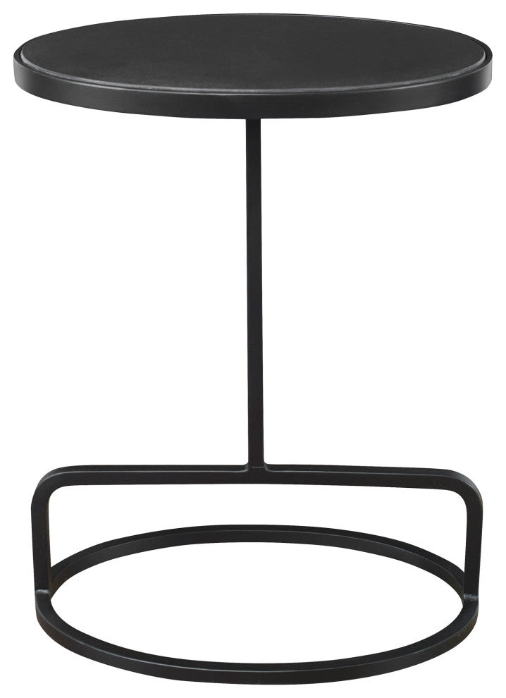 Uttermost Jessenia Black Marble Accent Table