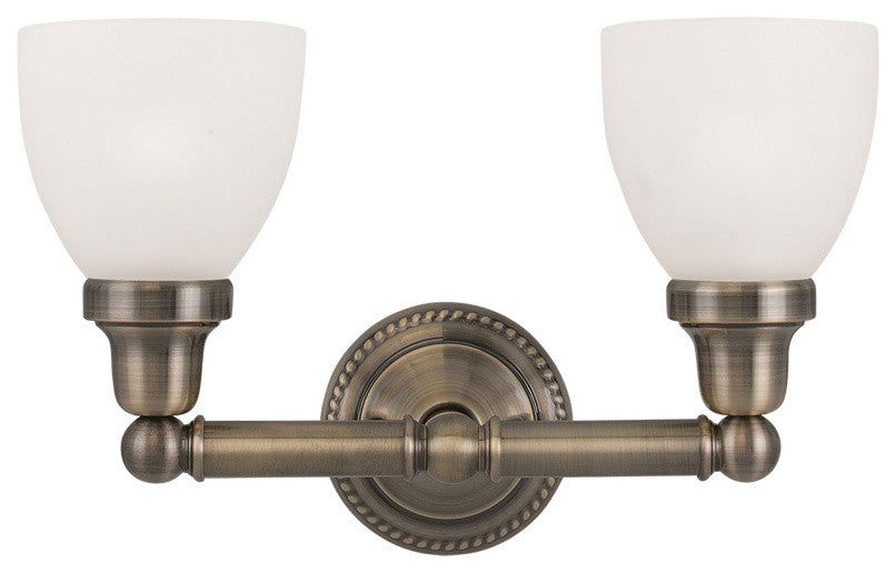Livex Lighting 2 Light Antique Brass Bath Light - 1022-01