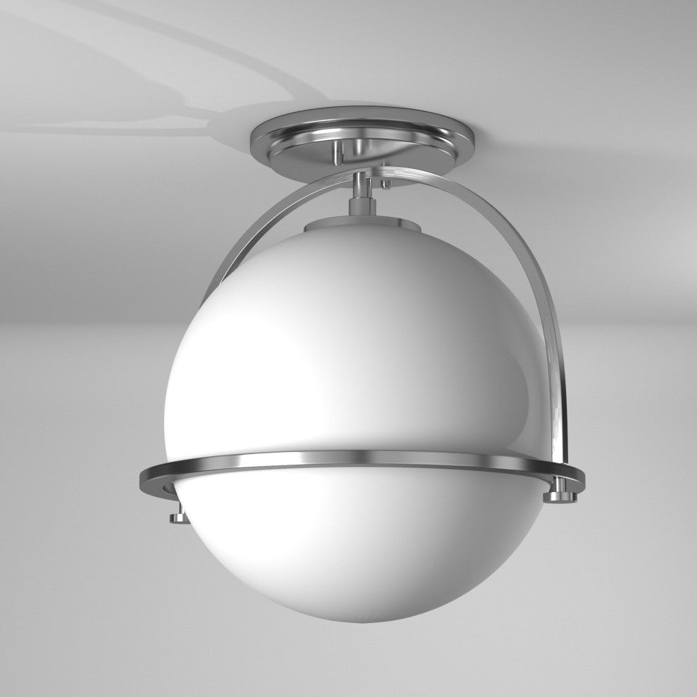 Hinkley Somerset 11.5" Small Semi-Flush Mount Ceiling Light, Brushed Nickel