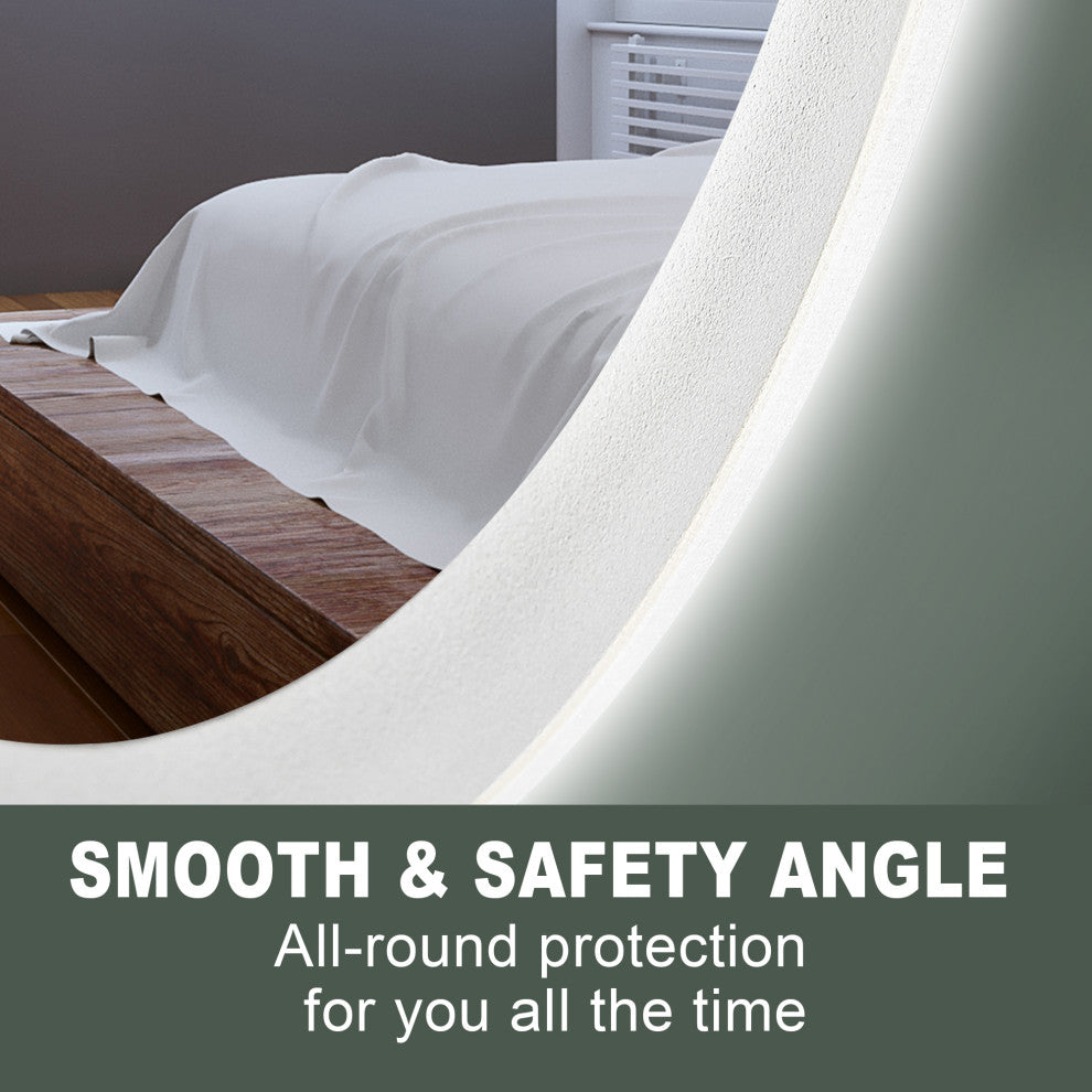 24 in. W x 40 in. H Glass Bathroom Mirror in Natural with Lights