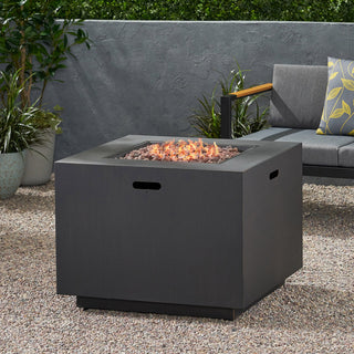 Jairo Outdoor 33" Square Fire Pit, Brushed Brown
