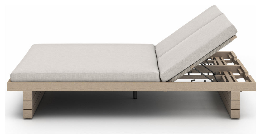 Leroy Outdoor Dbl Chaise Lounge-Brn/Stn