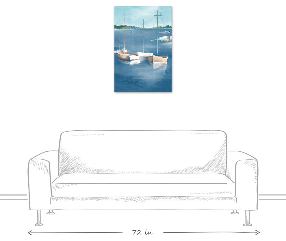 Four Sailboats 20x30 Canvas Wall Art