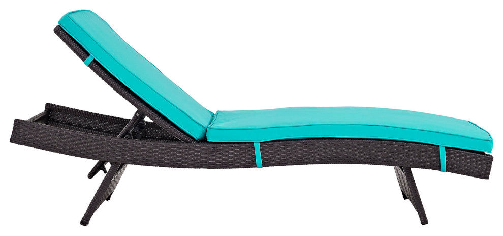 Espresso Turquoise Convene Chaise Outdoor Patio Set of 4