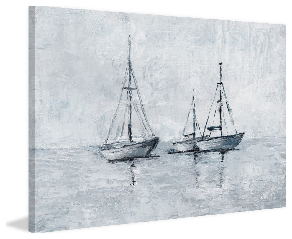 "Sails Down" Painting Print on Wrapped Canvas, 18x12