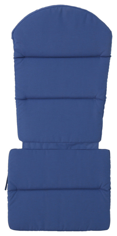 GDF Studio Amenda Outdoor Acacia Adirondack Chairs With Cushions, Set of 2, Gray/Navy Blue