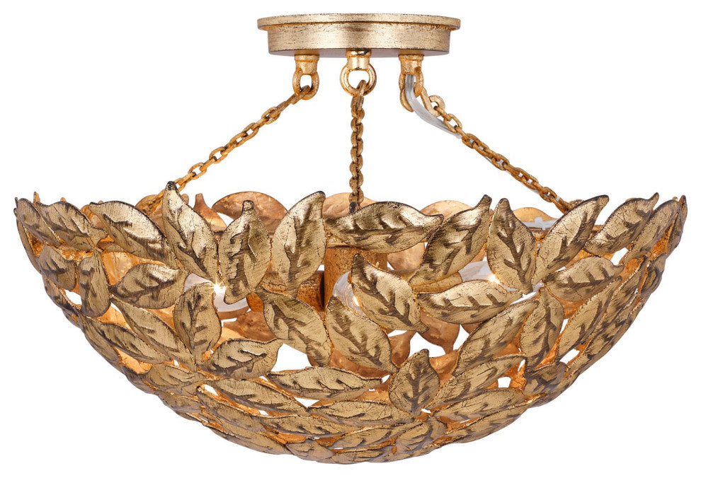 Kelan Semi Flush Mount, Antique Gild