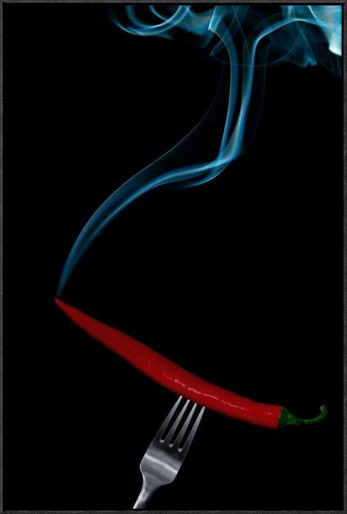 "Hot Bite" Framed Canvas Giclee by Gert Lavsen, 25x37"