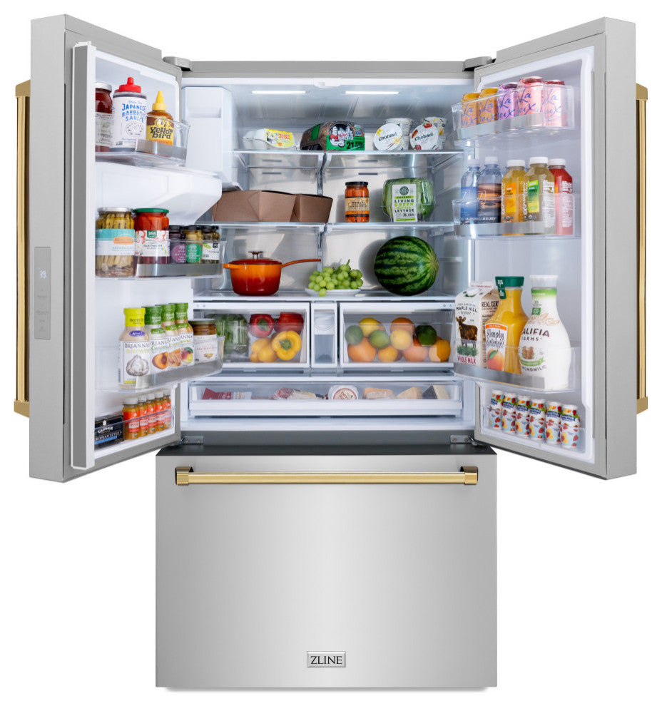 ZLINE 36" Standard Depth Refrigerator With Water, Stainless RSMZ-W-36-G