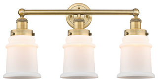 Canton 3-Light 24" Bath Vanity Light, Brushed Brass Finish, Matte White Shade