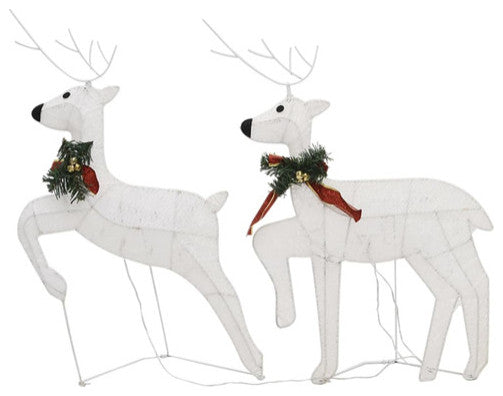 vidaXL Christmas Reindeers 2 Pcs Christmas Lighting Display with 40 LEDs White