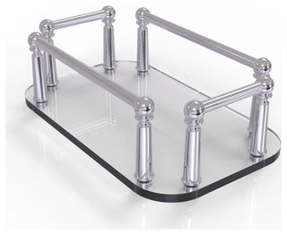 Vanity Top Glass Guest Towel Tray, Polished Chrome