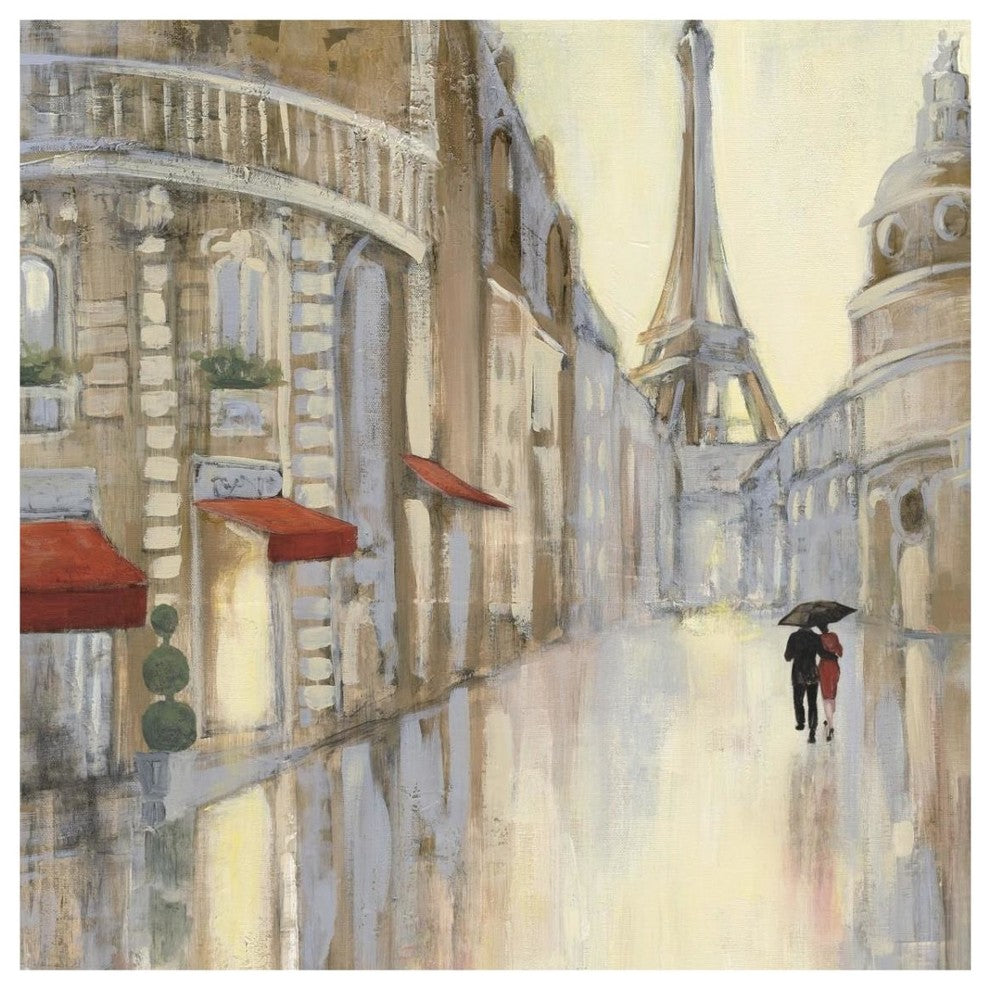 "Touring Paris Couple III" Digital Paper Print by Julia Purinton, 32"x32"