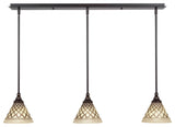 Stem 3-Light Pendalier with Hang Straight Swivel, Dark Granite/Chocolate Icing