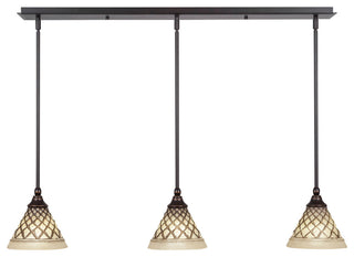 Stem 3-Light Pendalier with Hang Straight Swivel, Dark Granite/Chocolate Icing