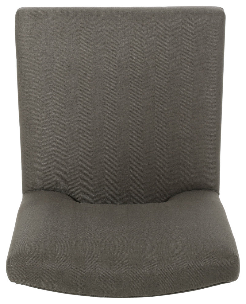Kiara Contemporary Fabric Upholstered 27" Counter Stools, Set of 2, Deep Gray/Weathered Natural