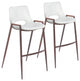 Set of Two White Retro Modern Funk Bar Chairs