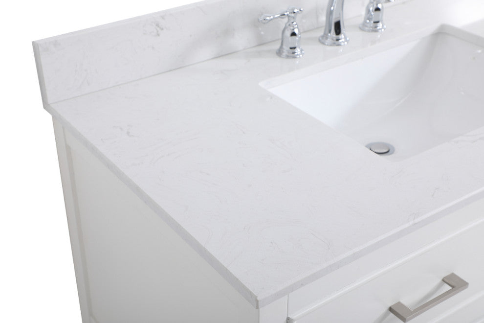 Skylar 42" Single Bathroom Vanity, White, With Backsplash