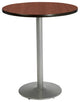 KFI 36" Round Bar Height Breakroom Table - Dark Mahogany - Round Silver Base