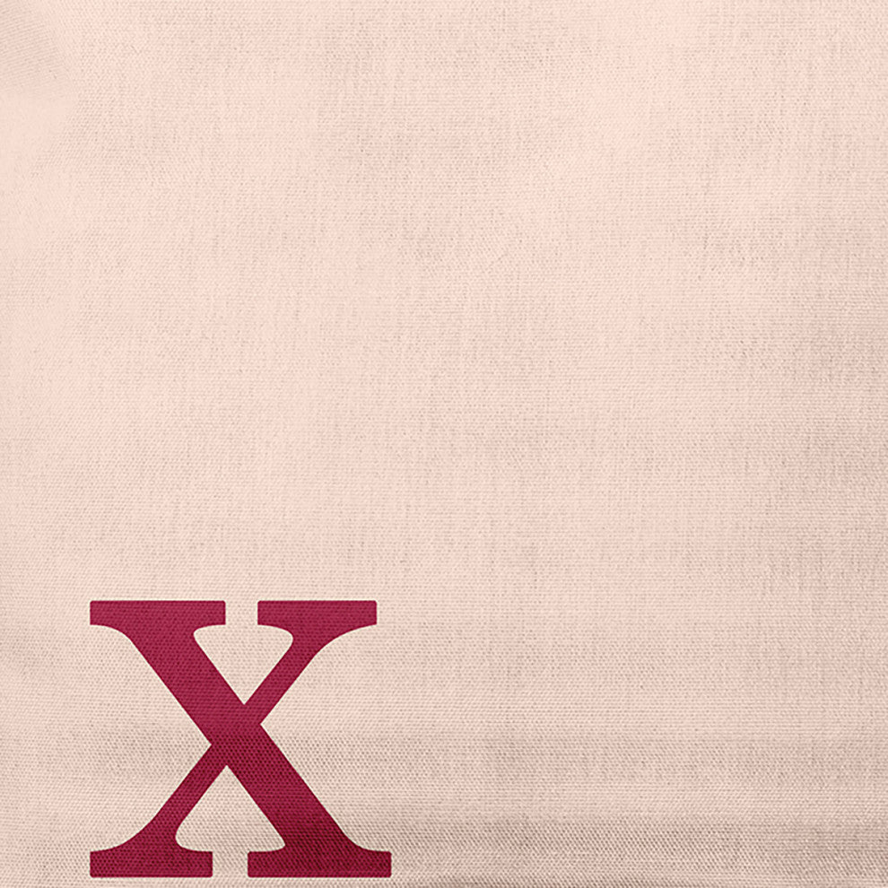 18" x 18" Modern Monogram Indoor/Outdoor Polyester Throw Pillow, Cranberry