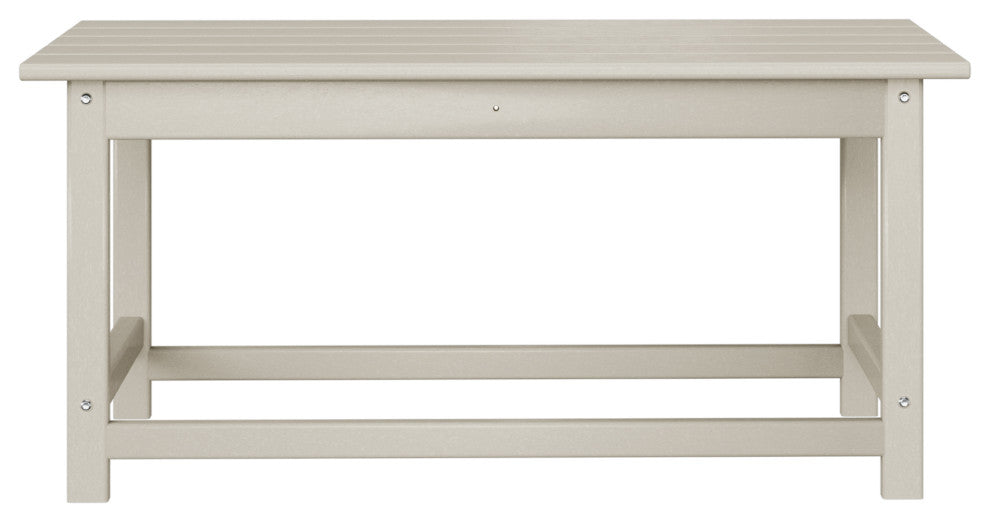 WestinTrends HDPE Plastic Outdoor Patio Classic Adirondack Coffee Table, Sand