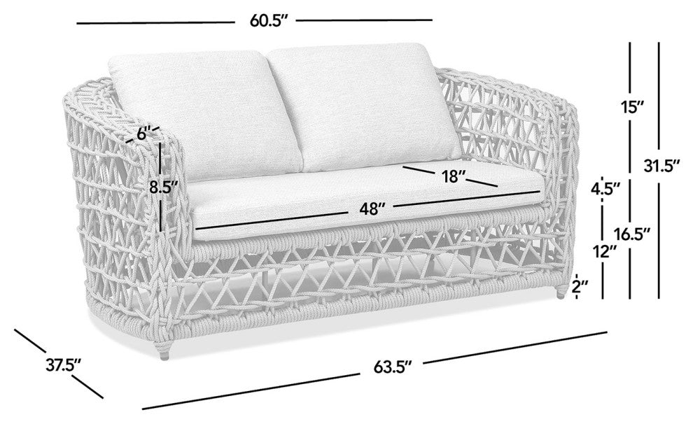 Everly 3-Piece Olefin Rope Woven Barrel Deep Seating Patio Conversation Set, Oat Beige Axroma Olefin