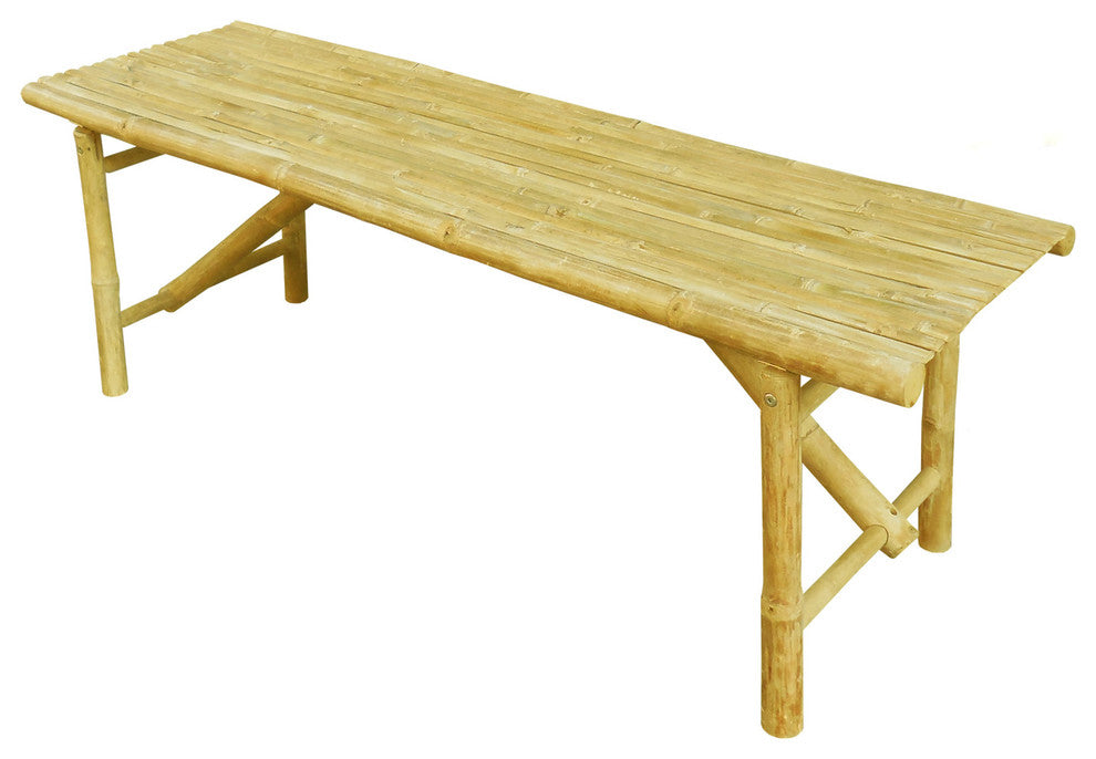 Bamboo Bench With Bamboo Slat Design