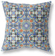 16" Blue Orange Cloverleaf Boho Suede Throw Pillow