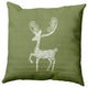 Fancy Holiday Reindeer Decorative Throw Pillow, Sage Green, 16"x16"