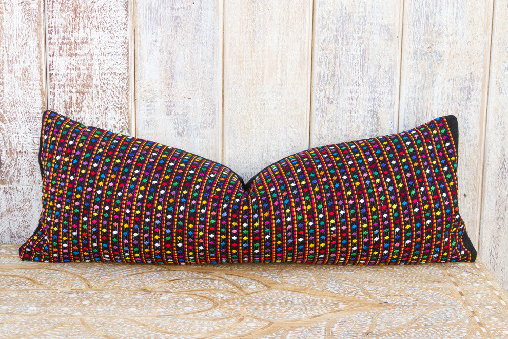 Long Vintage Mayan Brocade Yolotli Pillow