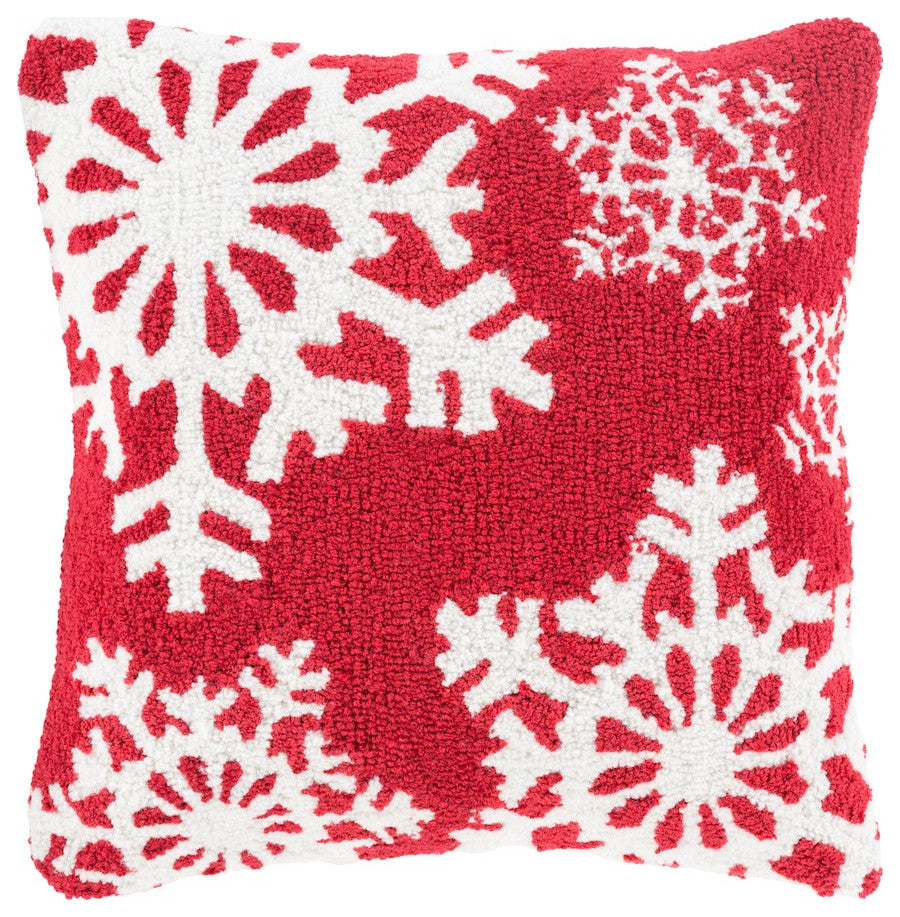 Surya Winter WIT-013 18"x18" Pillow Kit, Ivory/Bright Red
