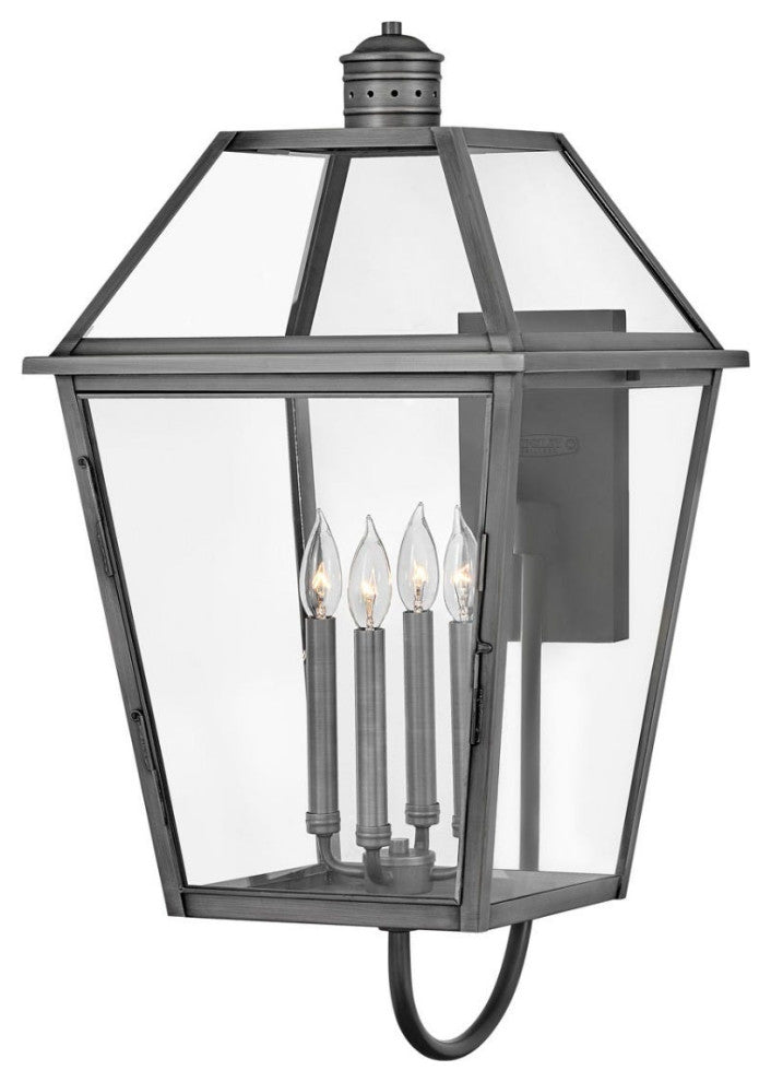 Hinkley Nouvelle Large Wall Mount Lantern, Blackened Brass