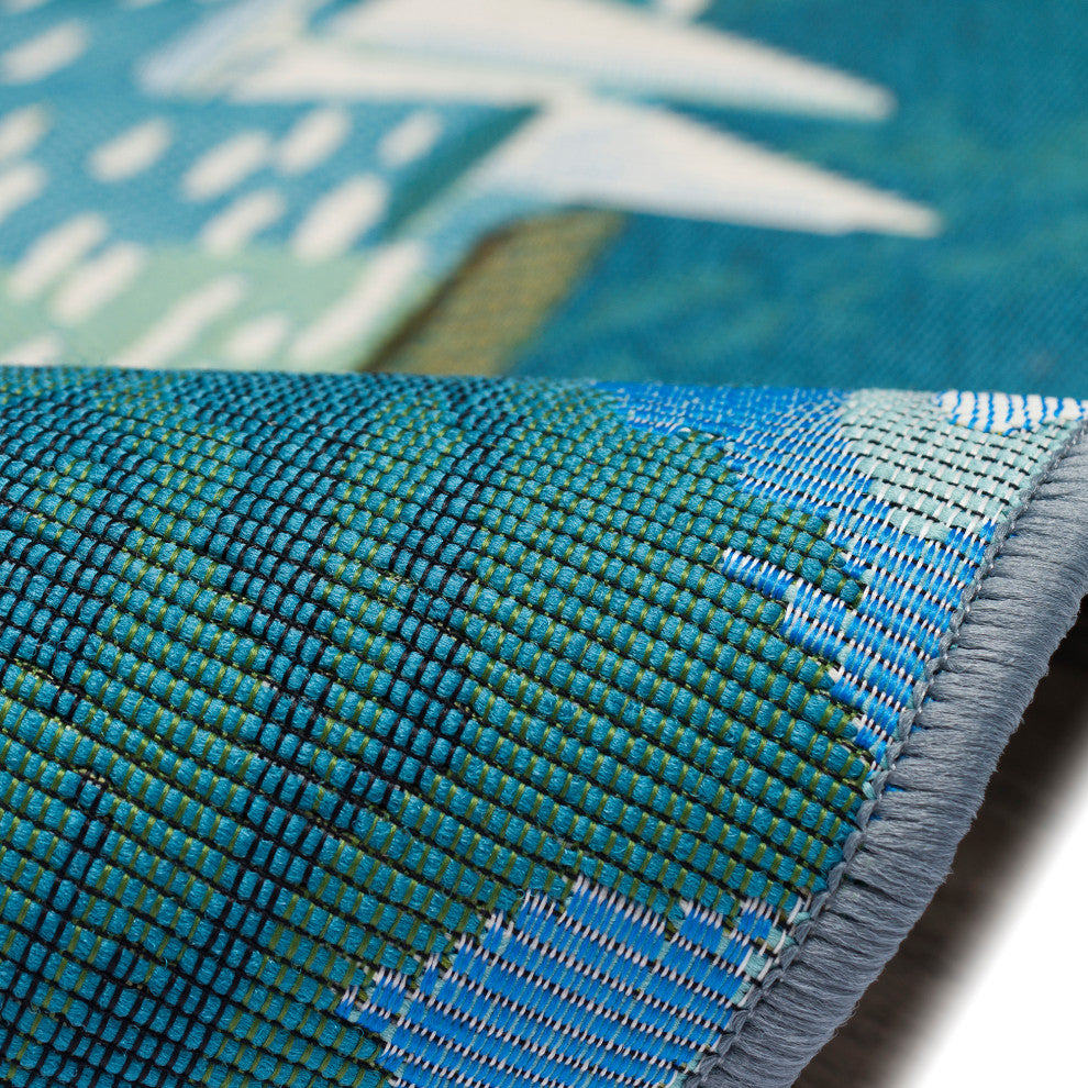 Esencia Lake Life Indoor/Outdoor Mat Blue 2'5"x3'11"