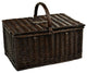 Buckingham Basket For Four With Coffee Set, Brown Wicker and Sc Stripe