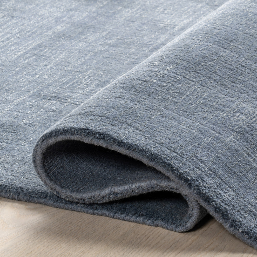 Arrel Speckled Wool-Blend Area Rug, Denim 6' x 9'