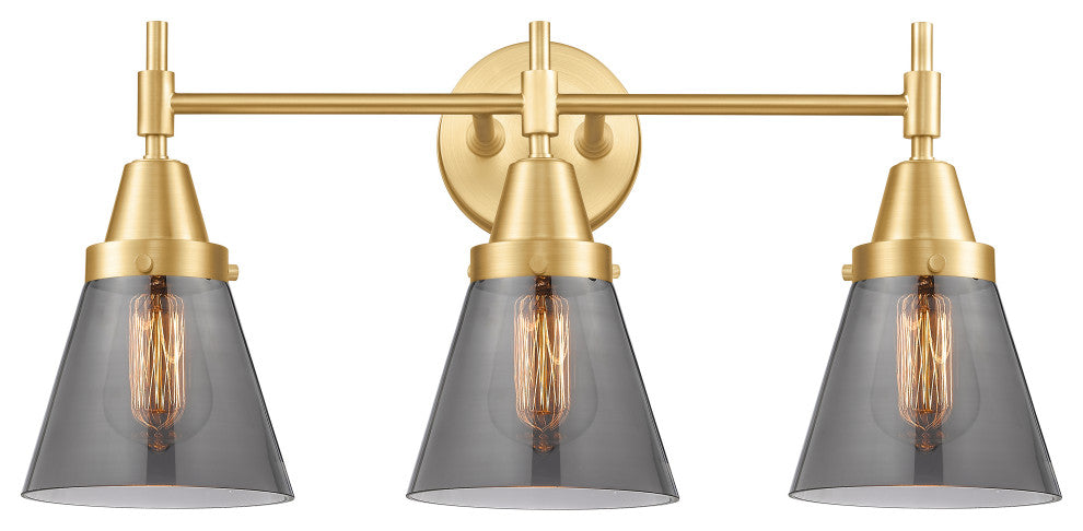 Innovations 447-3W-SG-G63 3-Light Bath Vanity Light, Satin Gold