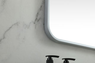 Ellis Soft Corner Metal Square Mirror 24x24 Inch, Silver