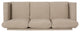 Dobles Contemporary Fabric 3-Seater Sofa, Nailhead Trim, Sand/Dark Brown
