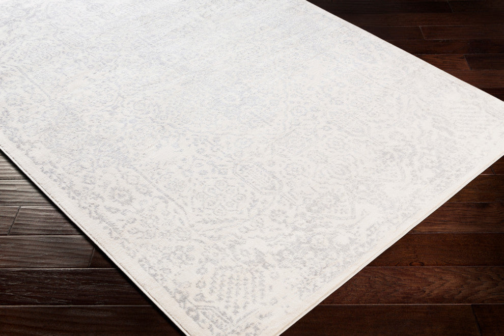 Surya Roma ROM-2314 9'x12'3" Rug, Medium Gray/Light Gray/White