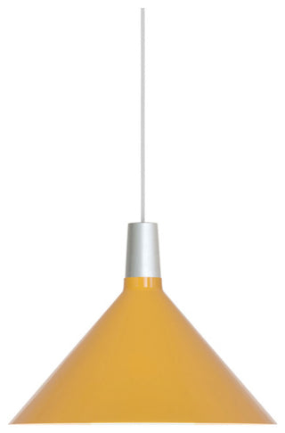 Medium Bower Pendant Light In Anodised Aluminium and Yellow