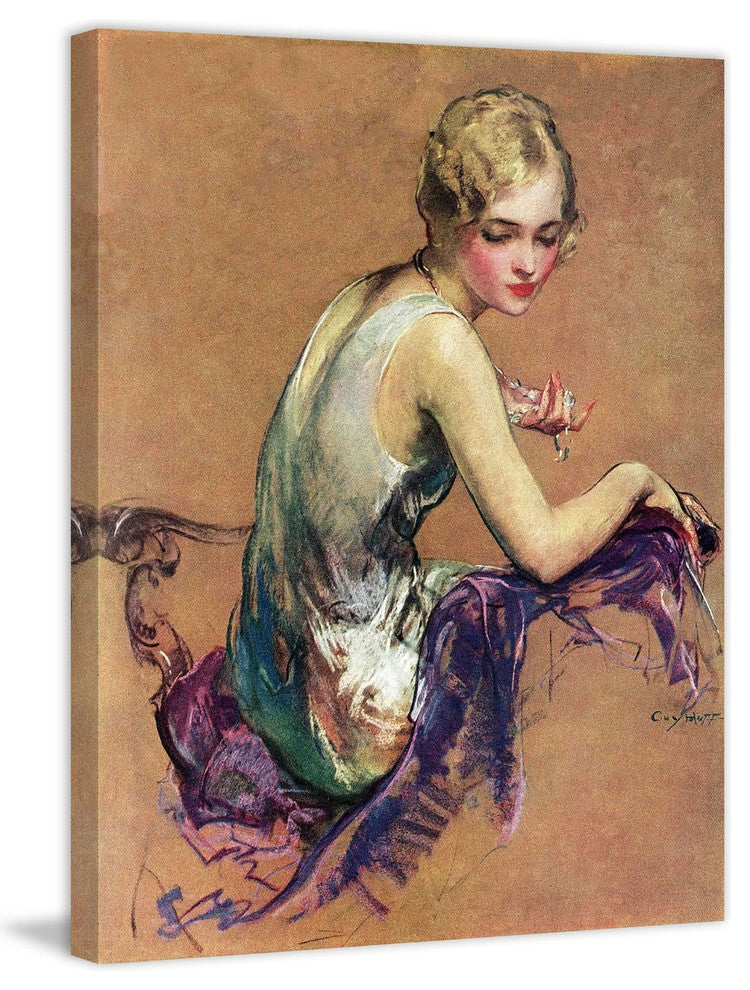 "Pastel Portrait" Painting Print on Canvas by Guy Hoff