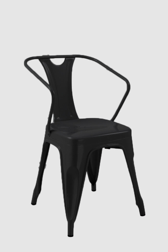 Midcentury Style Dining Chairs, Set of 4, Black
