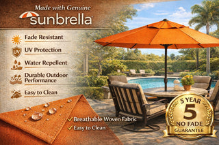 9' Round Universal Sunbrella Replacement Canopy, Terracotta
