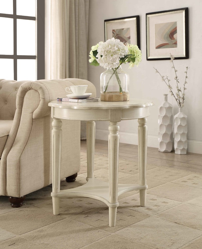 ACME Fordon End Table, Antique White