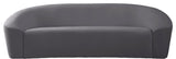 Riley Velvet Upholstered Rounded Sofa, Gray