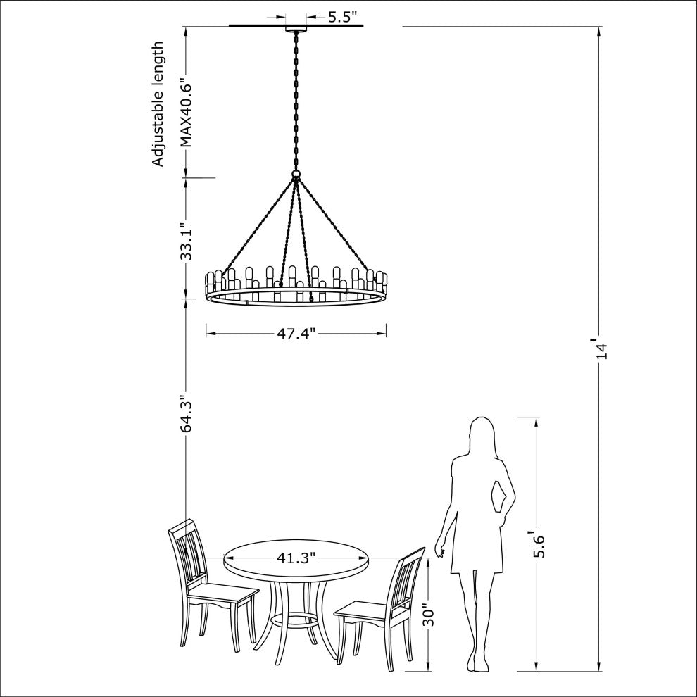 Iris 24-light Antique Black Finish Round Chandelier